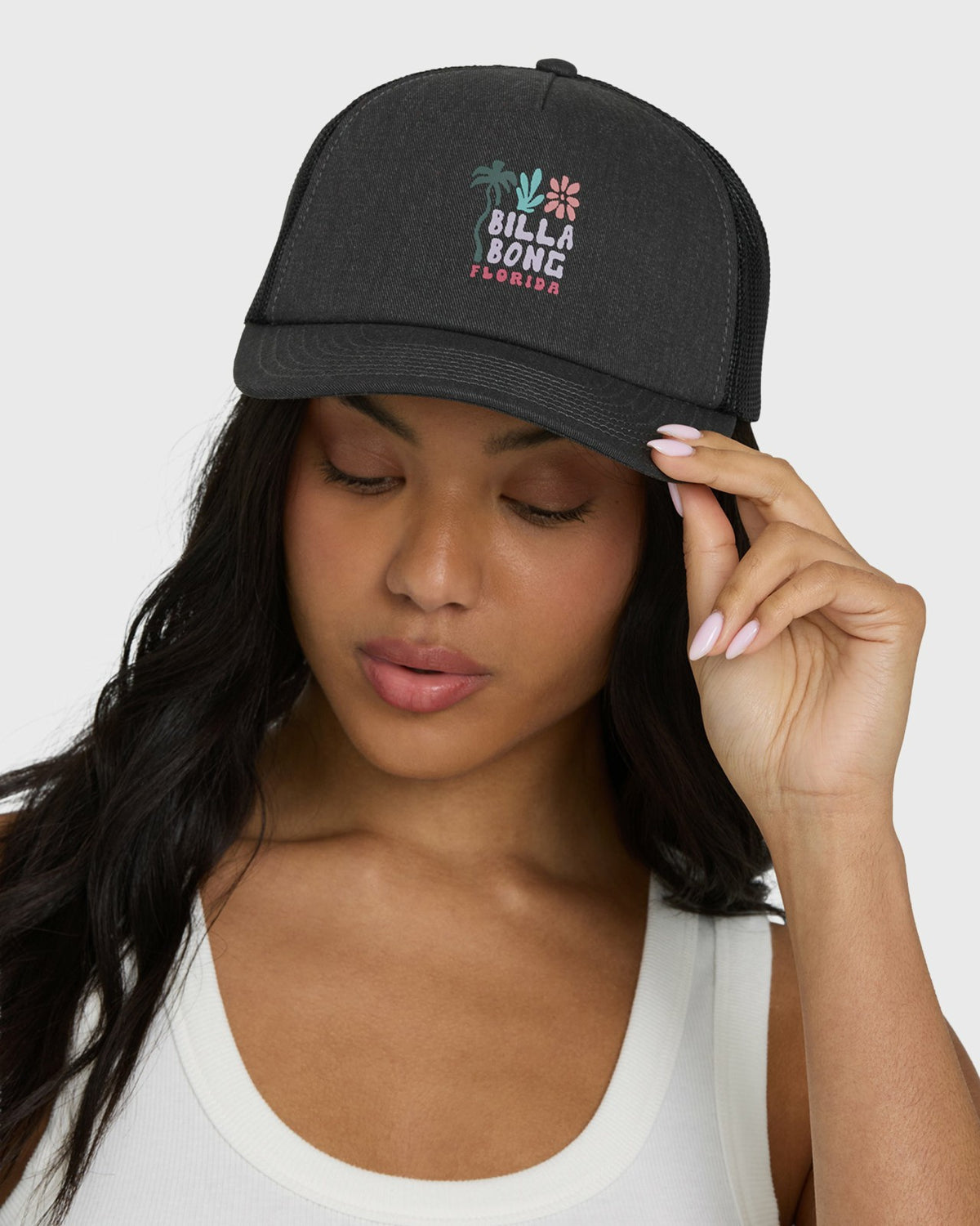 Floral Block Fl Trucker Hat - Black Pebble | Billabong