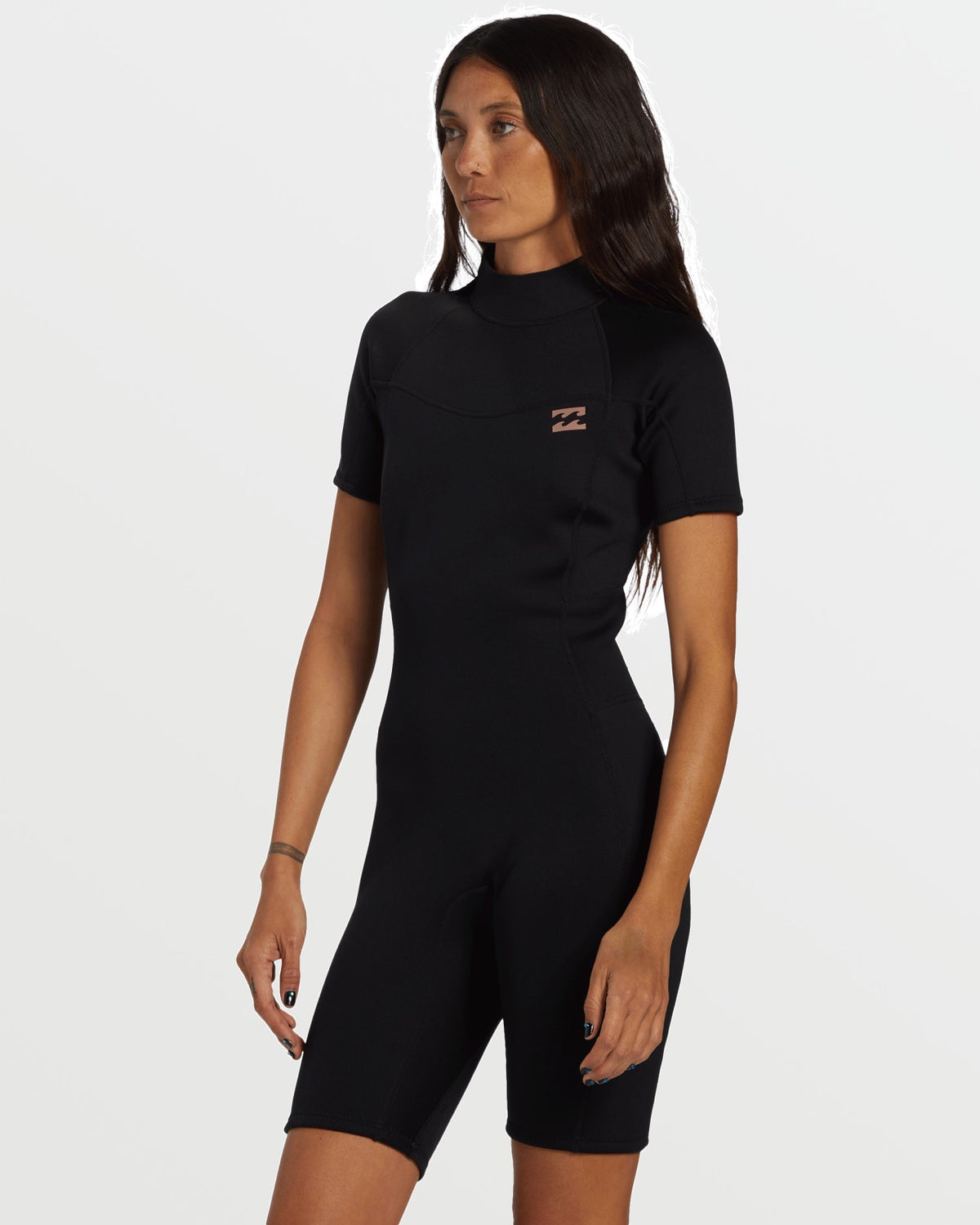 Foil Flatlock Short Sleeve Springsuit - Black | Billabong