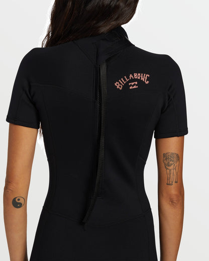 Foil Flatlock Short Sleeve Springsuit - Black | Billabong
