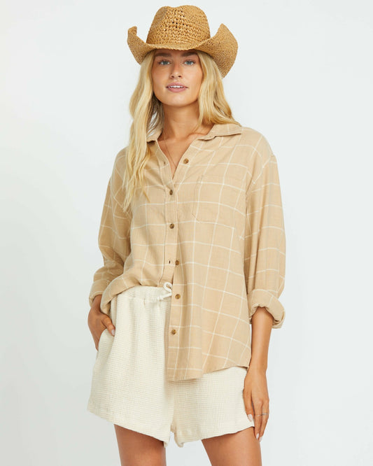 Layer Up Long Sleeve Shirt - Khaki | Billabong