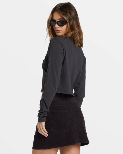 Marina Corduroy Skirt - Black Pebble | Billabong