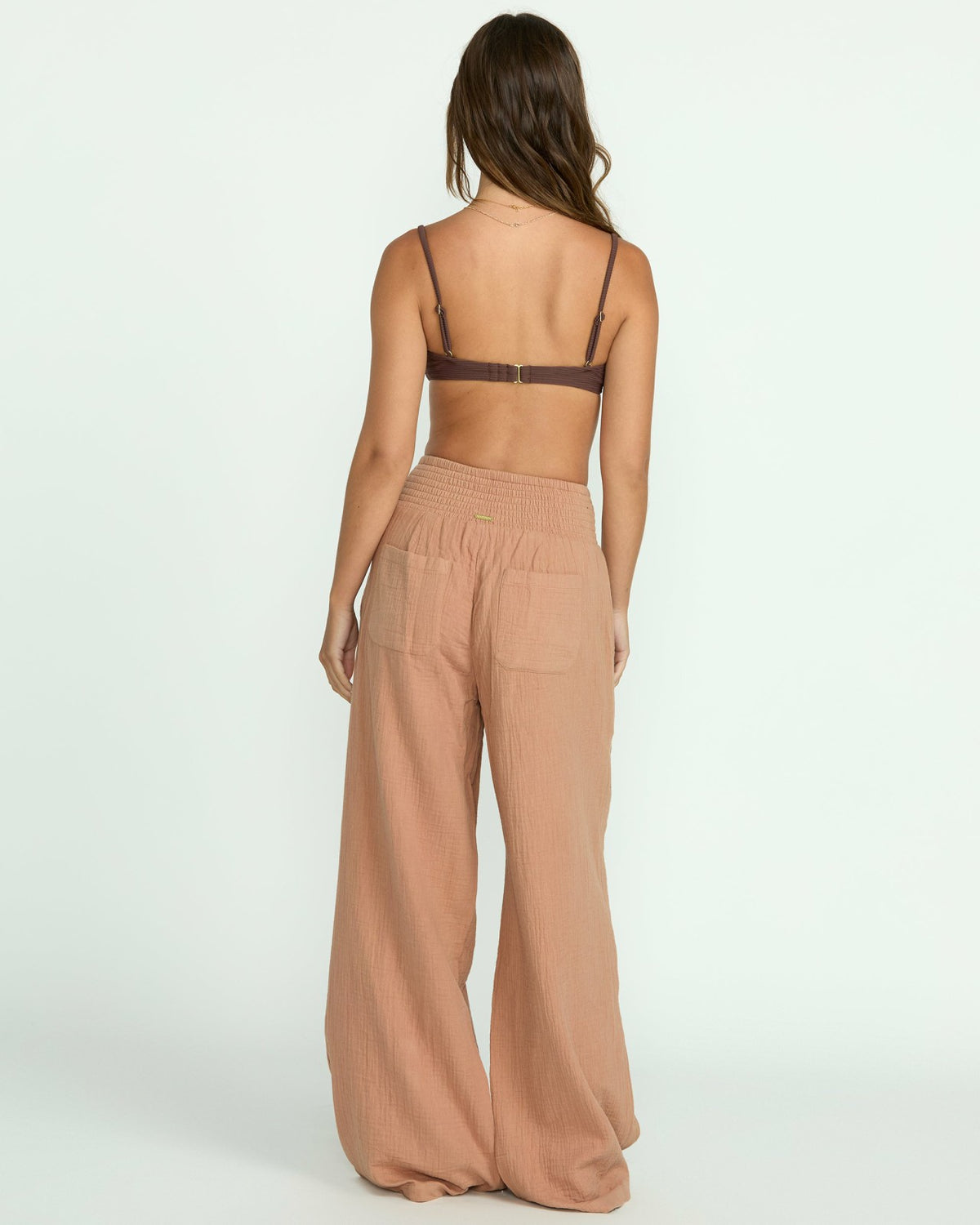 New Waves Gauze Elastic Waist Pants - Rose Brown | Billabong