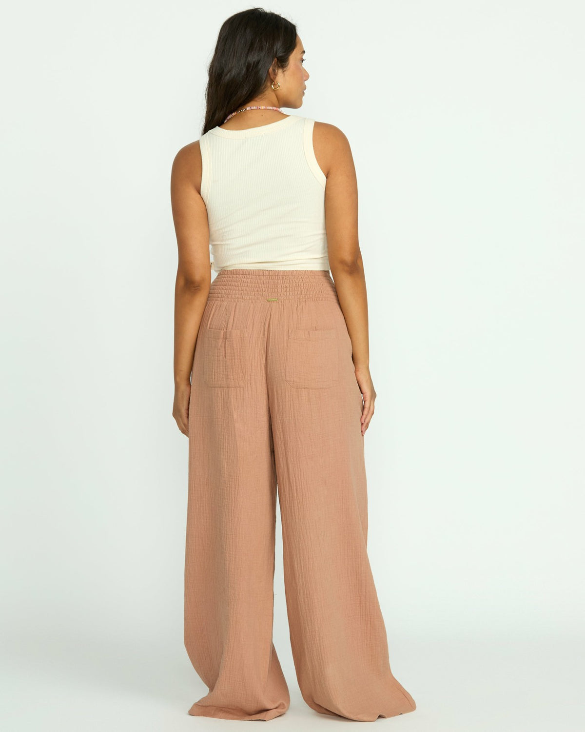 New Waves Gauze Elastic Waist Pants - Rose Brown | Billabong