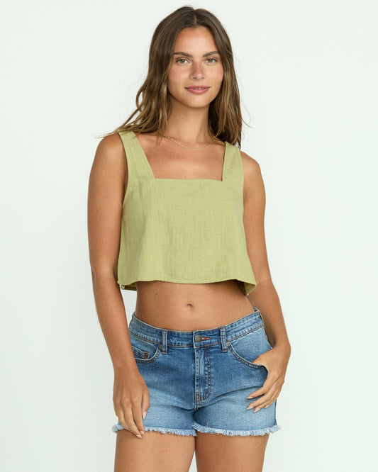 Open Skies Woven Tank - Avocado | Billabong