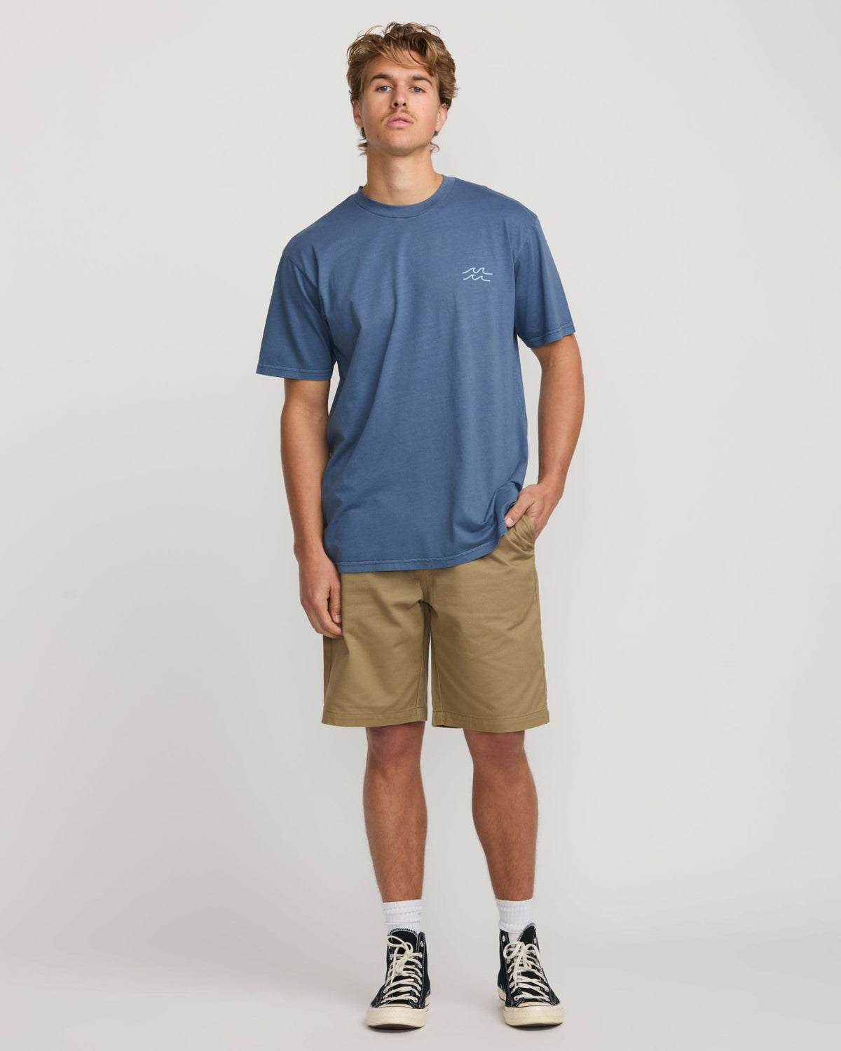Palms In The Sun Premium Wave Wash Tee - Slate Blue | Billabong