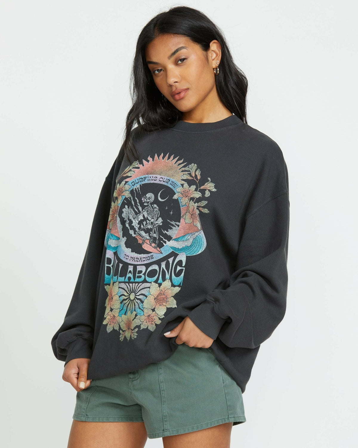 Ride In Crew Sweatshirt - Black Sands | Billabong