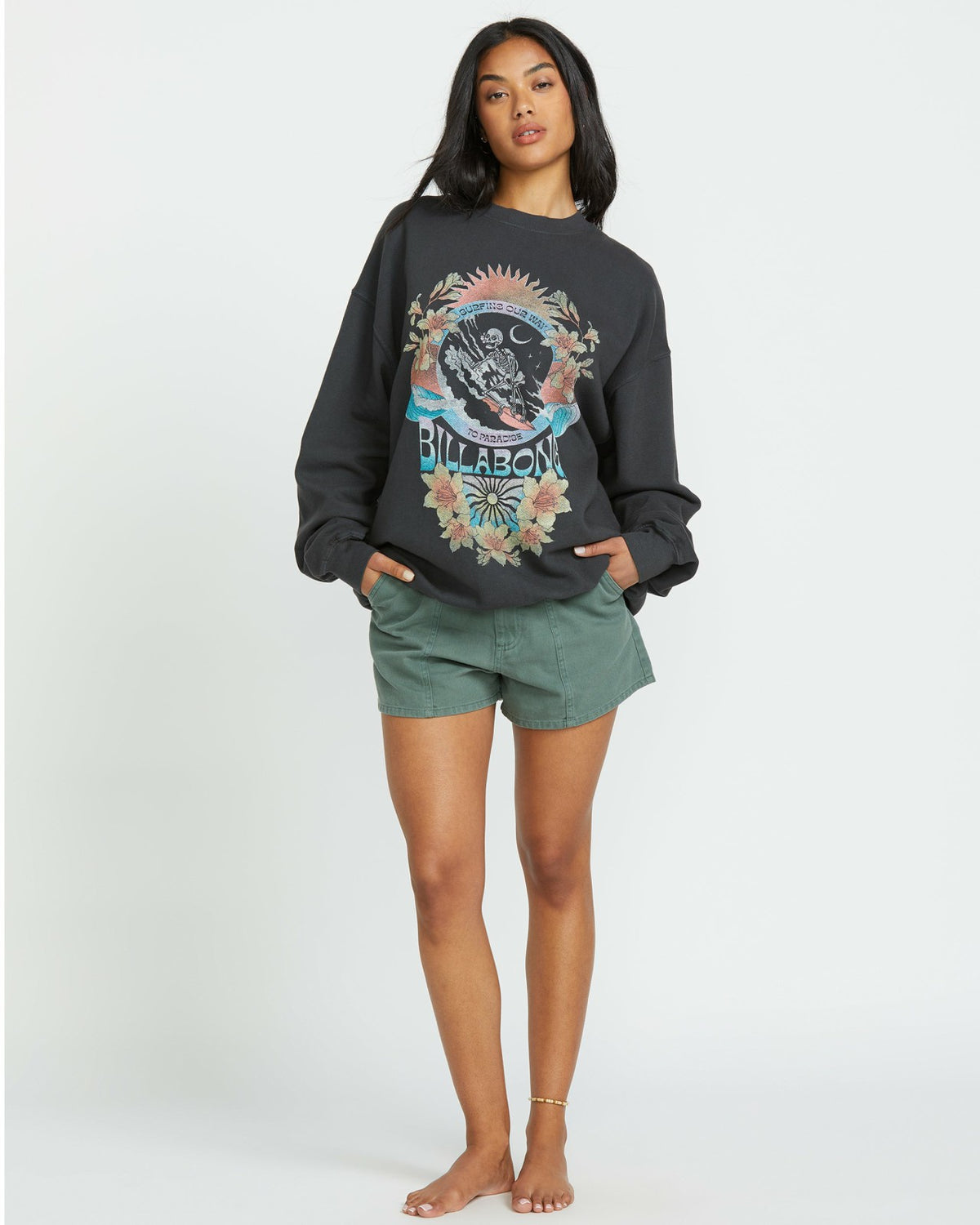 Ride In Crew Sweatshirt - Black Sands | Billabong