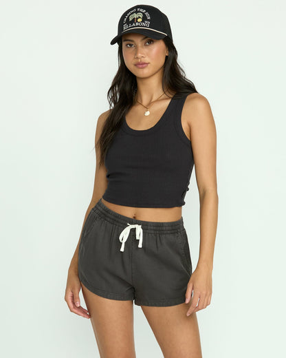 Road Trippin Elastic Waist Shorts - Off Black | Billabong