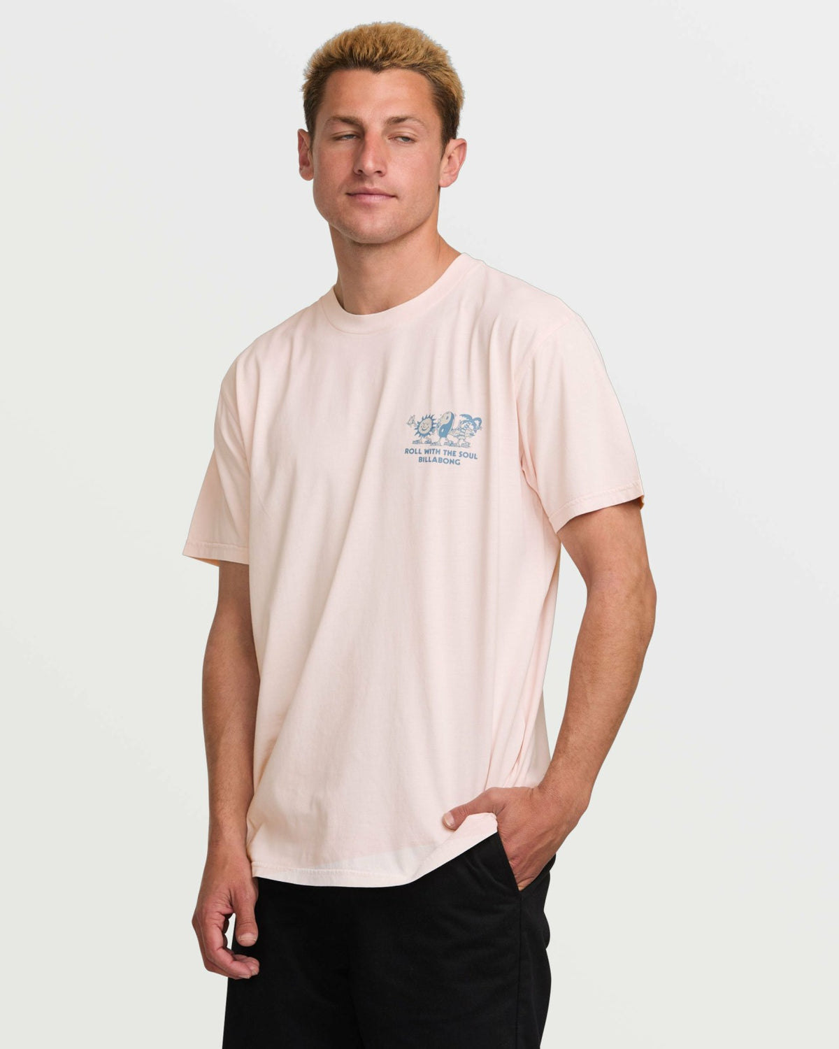 Roll Premium Wave Wash Tee - Light Pink | Billabong