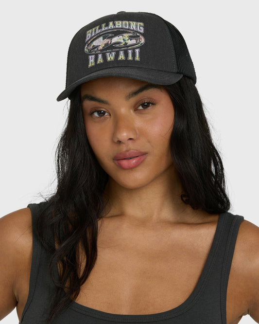 Shadow Tropics Hi Trucker Hat - Black Pebble | Billabong