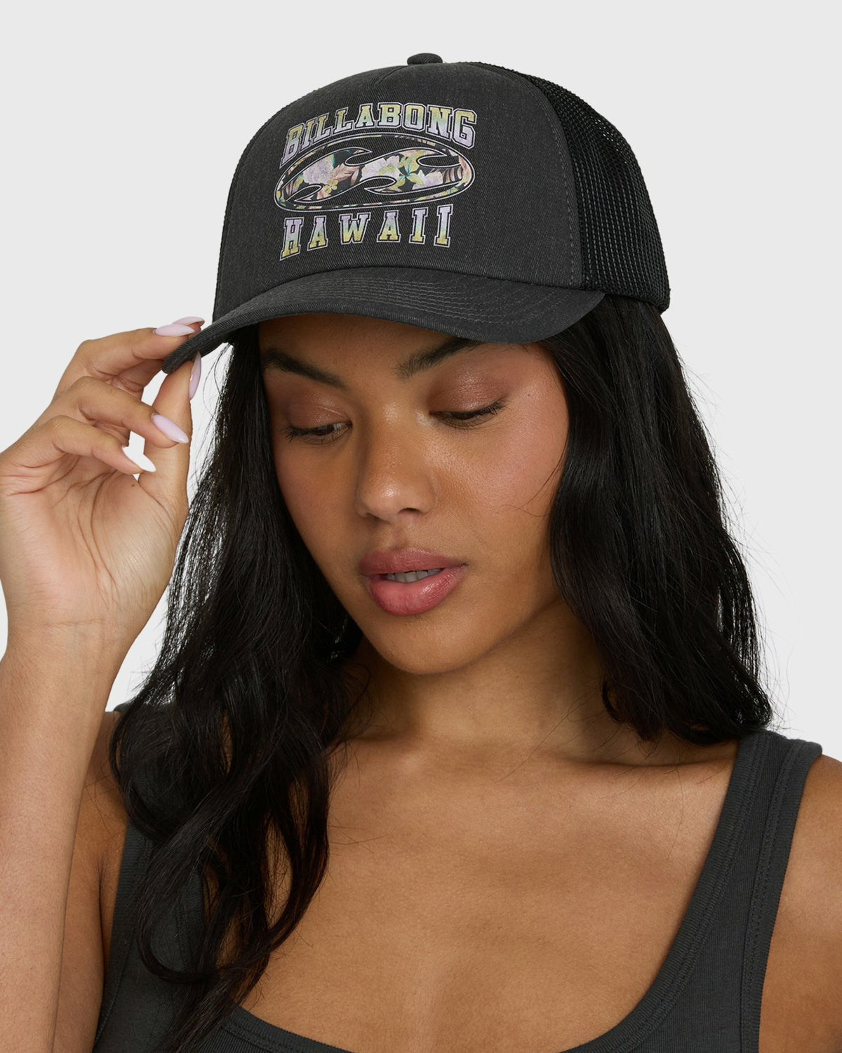 Shadow Tropics Hi Trucker Hat - Black Pebble | Billabong