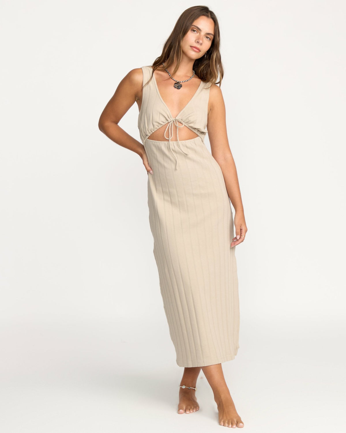 Slides Midi Knt Dress - Cobblestone | Billabong