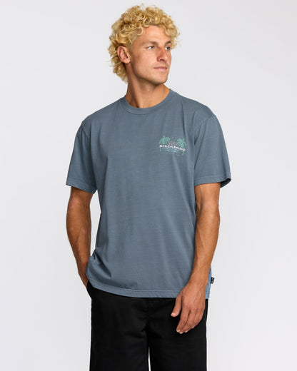 Social Lounge Premium Wave Wash Short Sleeve T-Shirt - Steel Blue | Billabong