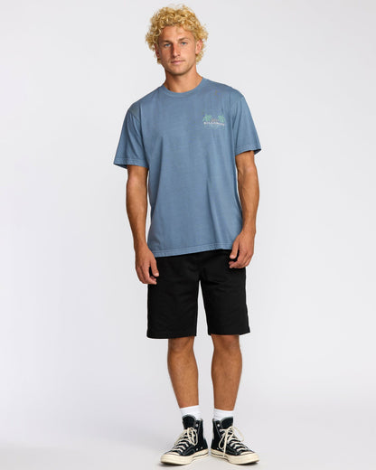 Social Lounge Premium Wave Wash Short Sleeve T-Shirt - Steel Blue | Billabong