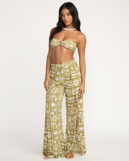 Split Spirit Elastic Waist Pants - Green Tea | Billabong