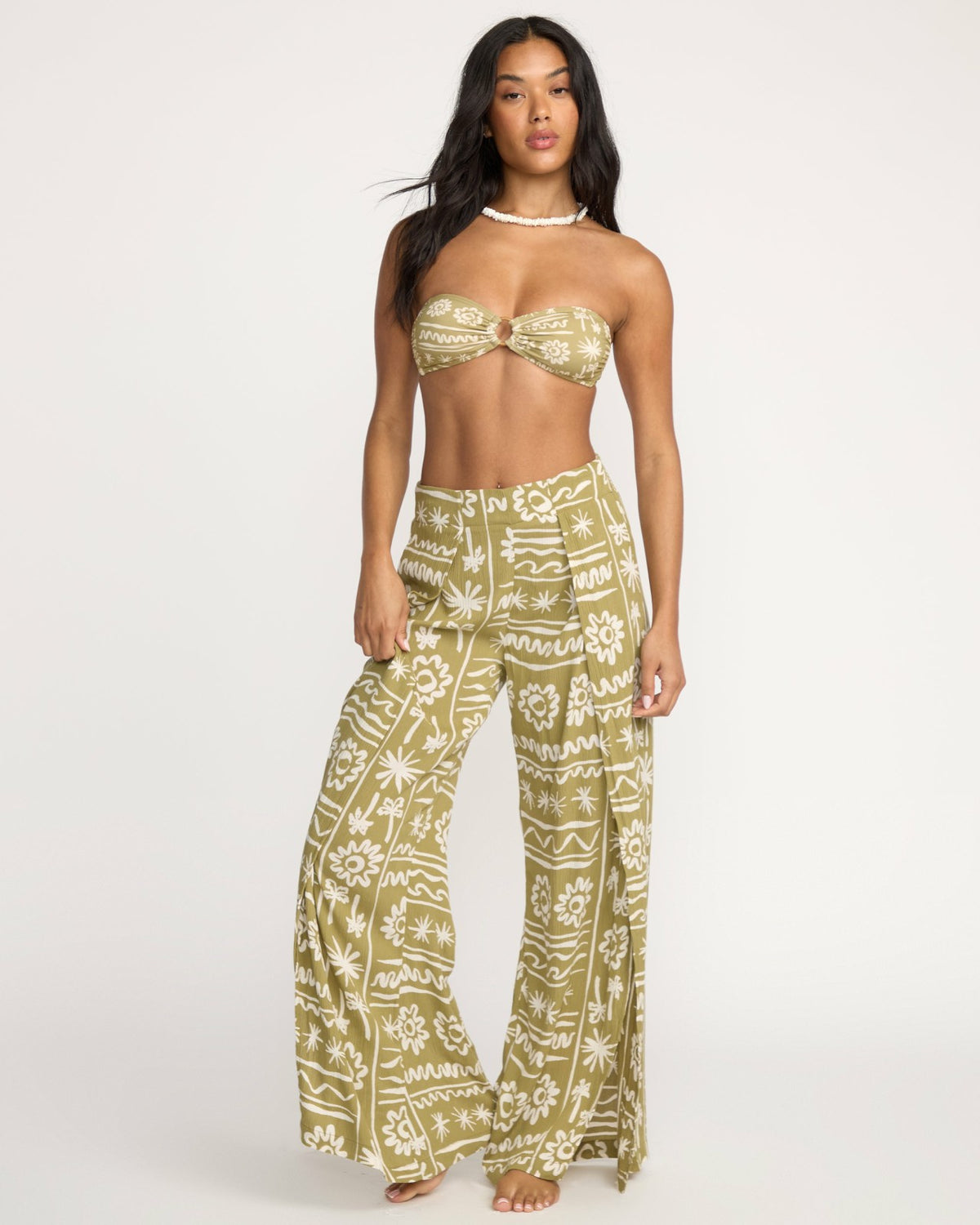 Split Spirit Elastic Waist Pants - Green Tea | Billabong