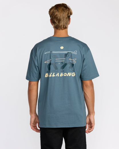 Split The Peak Regular Short Sleeve T-Shirt - Steel Blue | Billabong