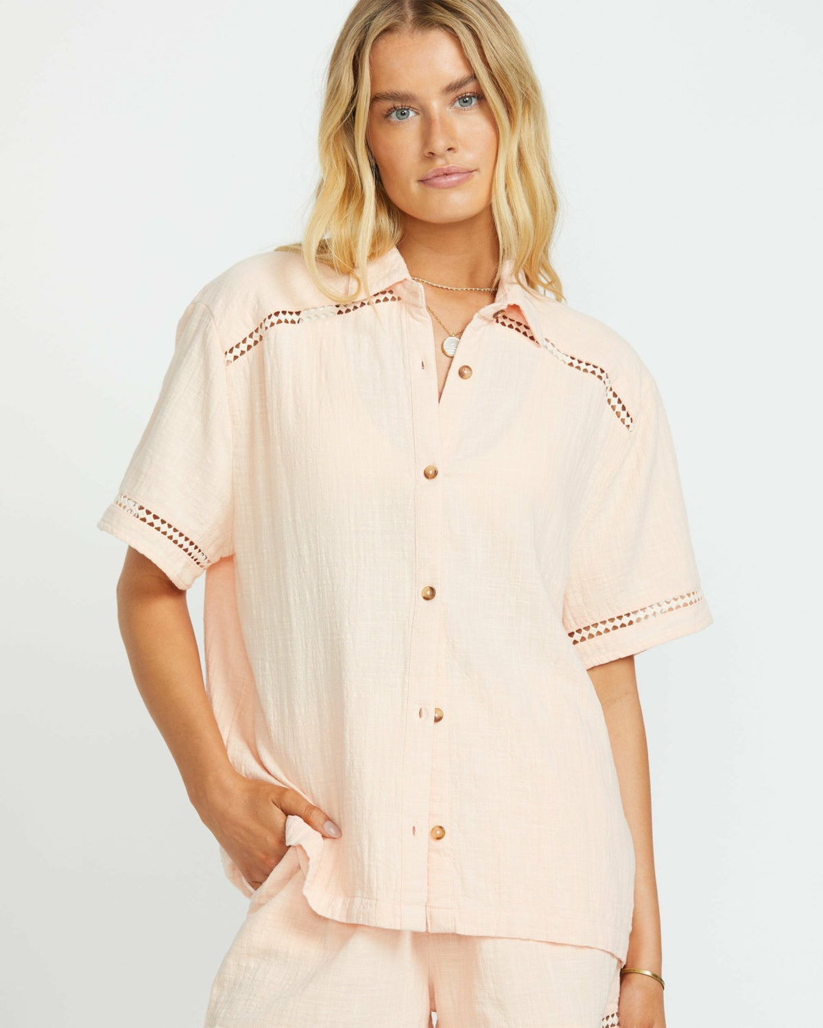 Summers End Short Sleeve Shirt - Soft Peach | Billabong