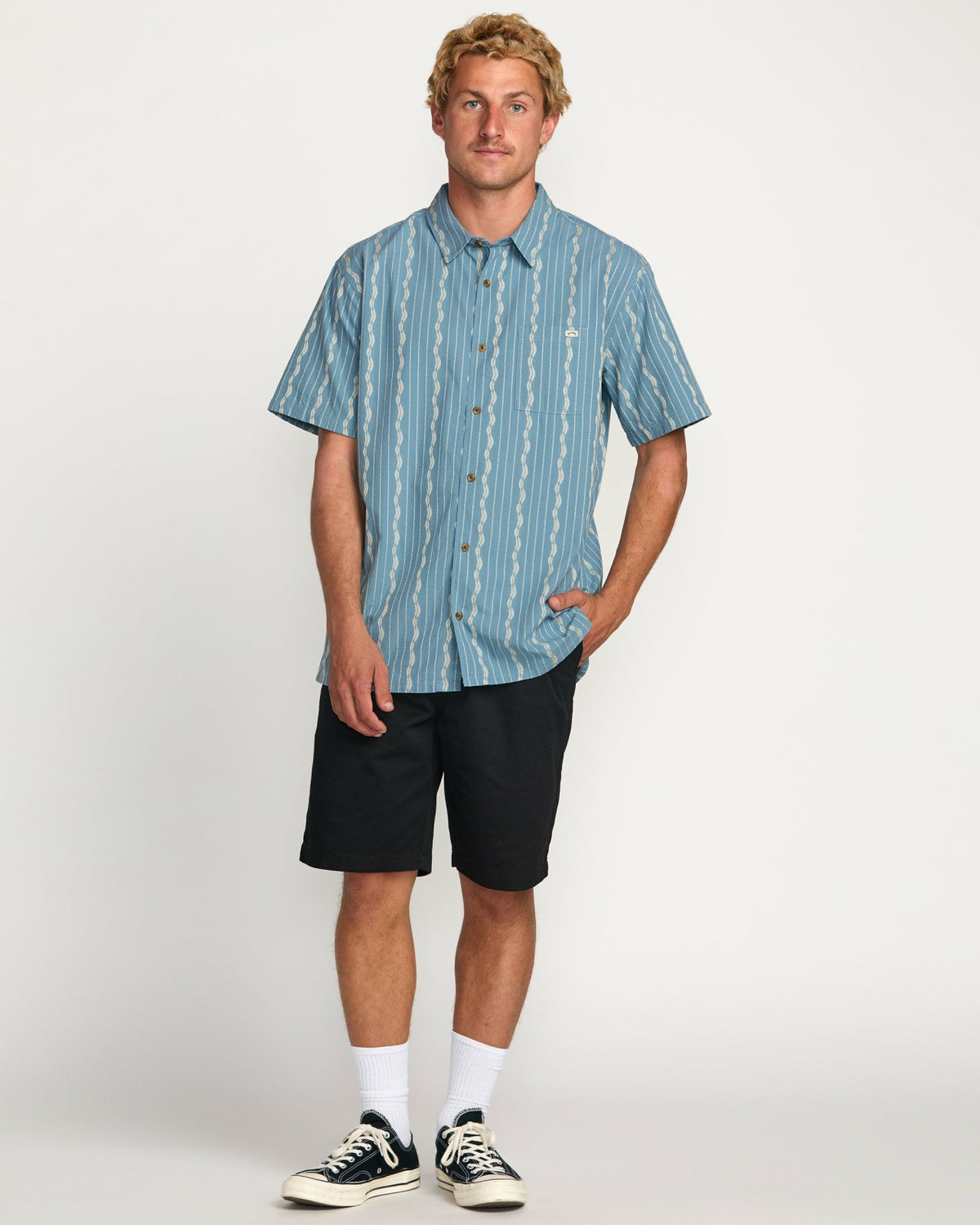 Sundays Jacquard Short Sleeve Shirt - Carolina Blue | Billabong