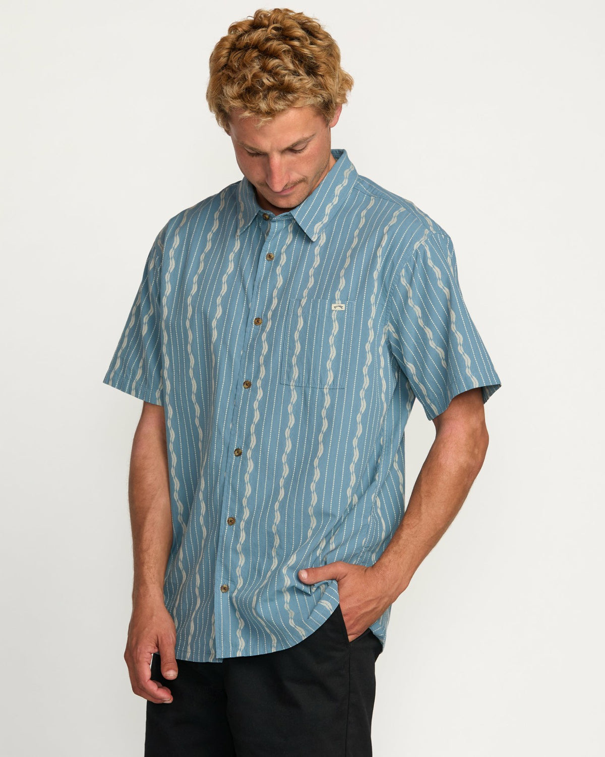 Sundays Jacquard Short Sleeve Shirt - Carolina Blue | Billabong