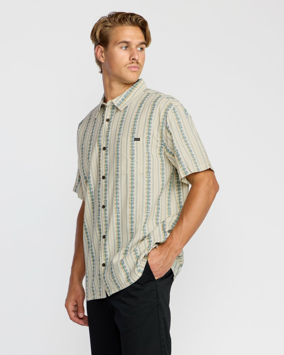 Sundays Jacquard Short Sleeve Shirt - Cream | Billabong