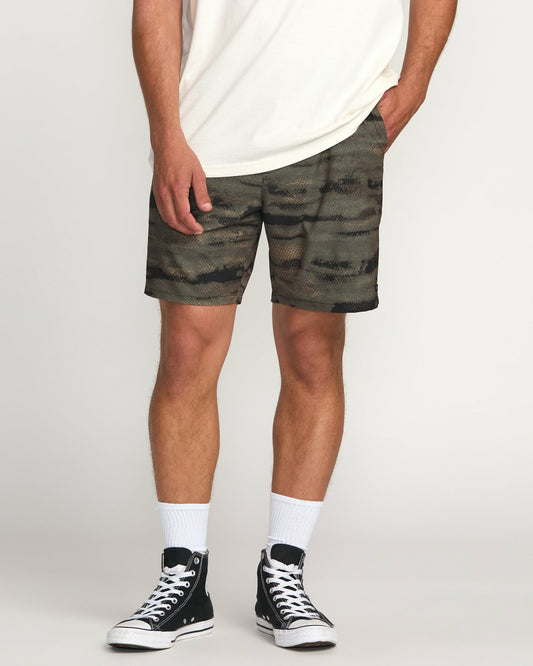 Surftrek Perforated Elastic 17" Hybrid Shorts - Dark Military | Billabong