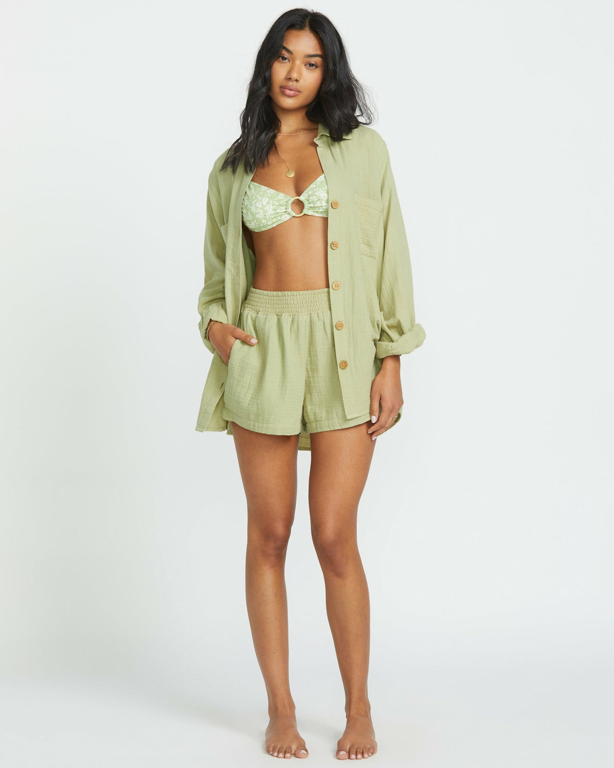 Sweet Swell Long Sleeve Shirt - Avocado | Billabong