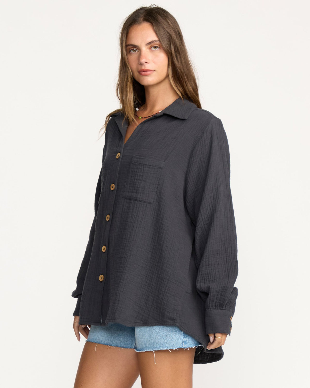 Sweet Swell Long Sleeve Shirt - Black Sands | Billabong