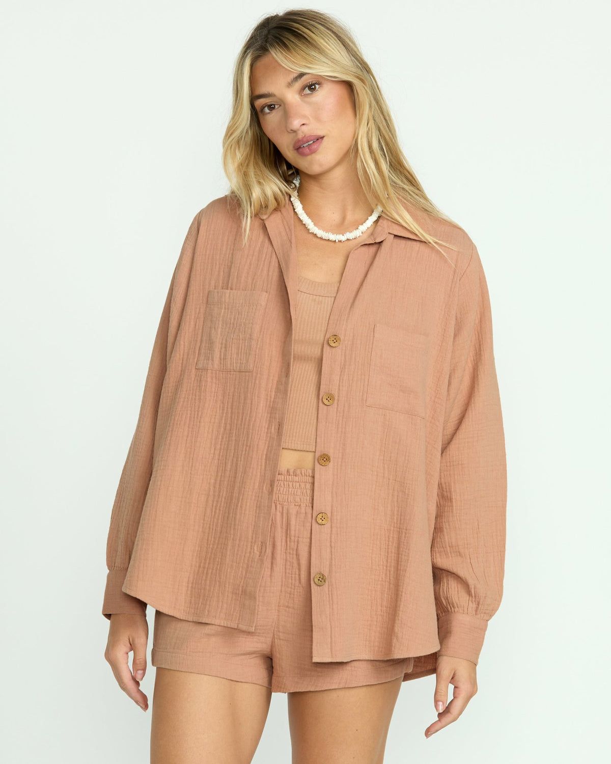 Sweet Swell Long Sleeve Shirt - Rose Brown | Billabong