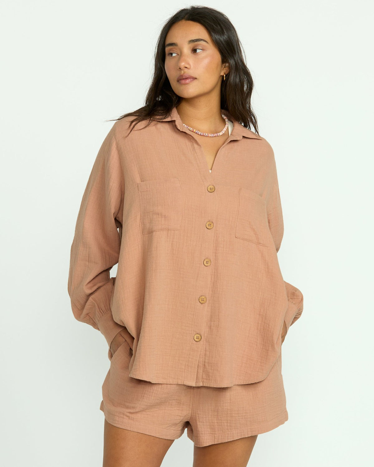Sweet Swell Long Sleeve Shirt - Rose Brown | Billabong