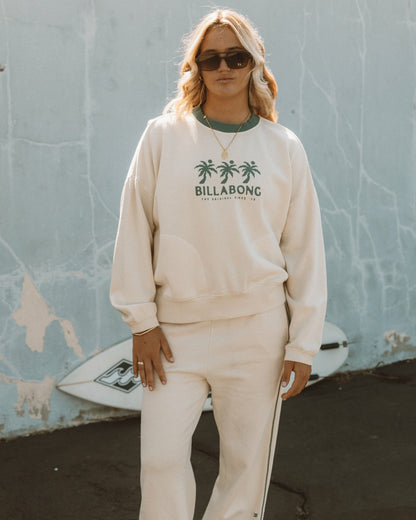 Triple Palms Crewneck Sweatshirt - Whitecap | Billabong