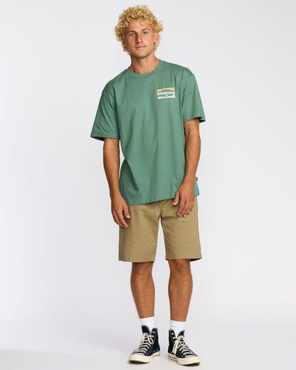 Walled Regular Short Sleeve T-Shirt - Sage Green | Billabong