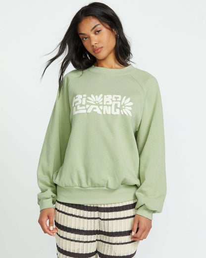 The Waves Crew Sweatshirt - Pistachio | Billabong